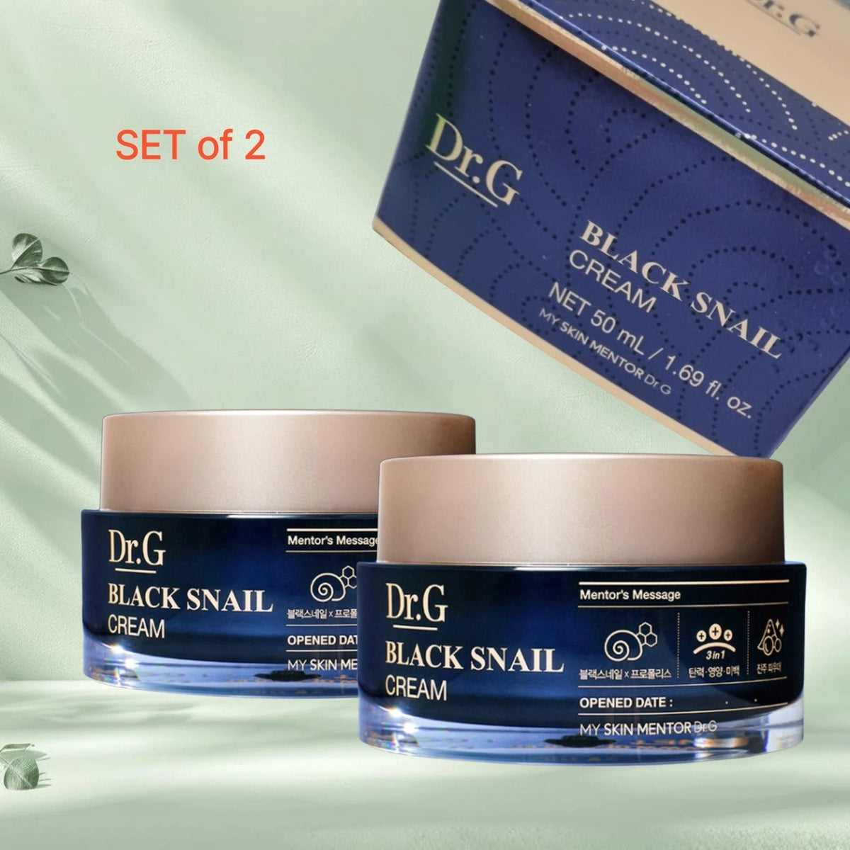 Dr.G Black Snail Cream 50ml x 2 / x 4 Snail Mucin Propolis Anti-Wrinkle K-Beauty